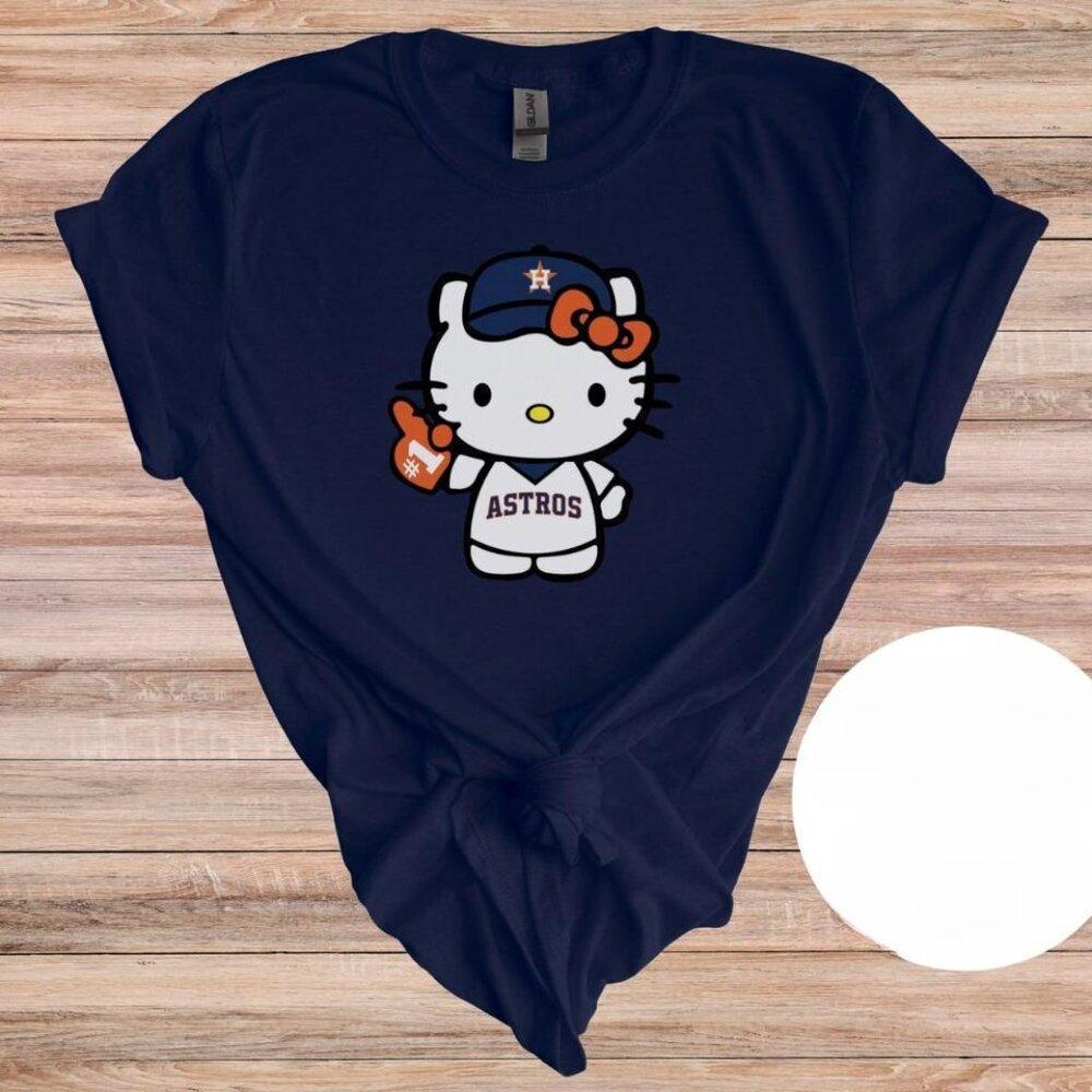 Houston Astros Unisex Shirt Retro Baseball Hello Kitty T-Shirt 25